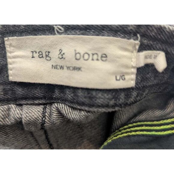 rag & bone Black Denim Shortalls Romper, Size L - Picture 4 of 5